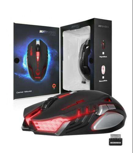 MOUSE GAMER WIFI RECARGABLE MICRONICS ALIEN BLK MIC M834WL